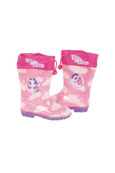 ZK16578 BOTAS DE AGUA ROSA UNICORNIO
