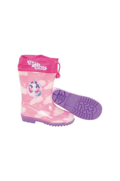 ZK16578 BOTAS DE AGUA ROSA UNICORNIO