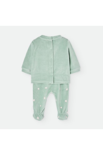 5005 Pijama dos piezas bebé verde Zorro