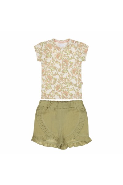 P54482-35 Conjunto dos piezas niña verde flores