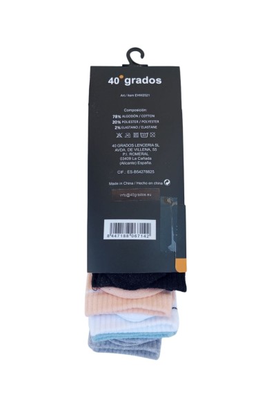 EHW2521 Pack 5 Calcetines de mujer City-40 Grados