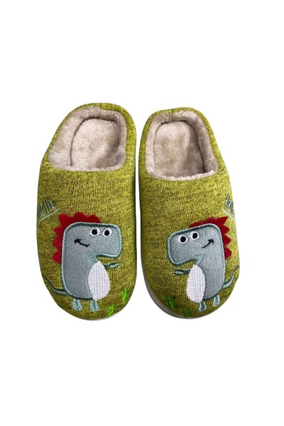 FJA19-2064B Zapatillas de estar por casa verde Dino