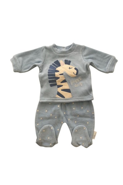 5007 Pijama dos piezas bebé Zebra azul