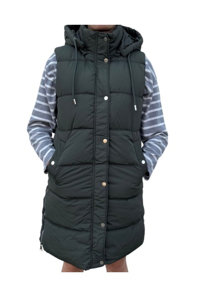 65003 CHALECO LARGO ACOLCHADO MUJER