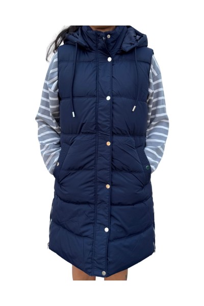 65003 CHALECO LARGO ACOLCHADO MUJER