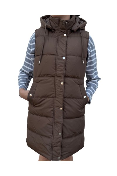 65003 CHALECO LARGO ACOLCHADO MUJER