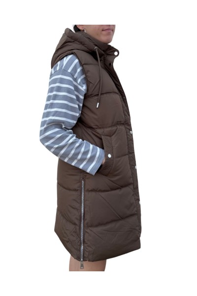 65003 CHALECO LARGO ACOLCHADO MUJER