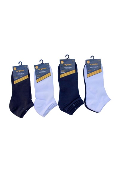 24135 PACK 3 calcetines deportivo adulto invisible-40 grados