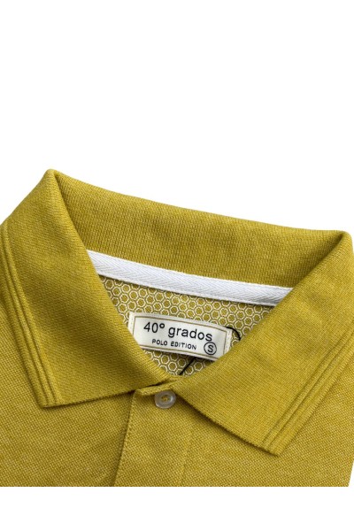 BP017 Polo básico de hombre liso manga corta con 3 botones