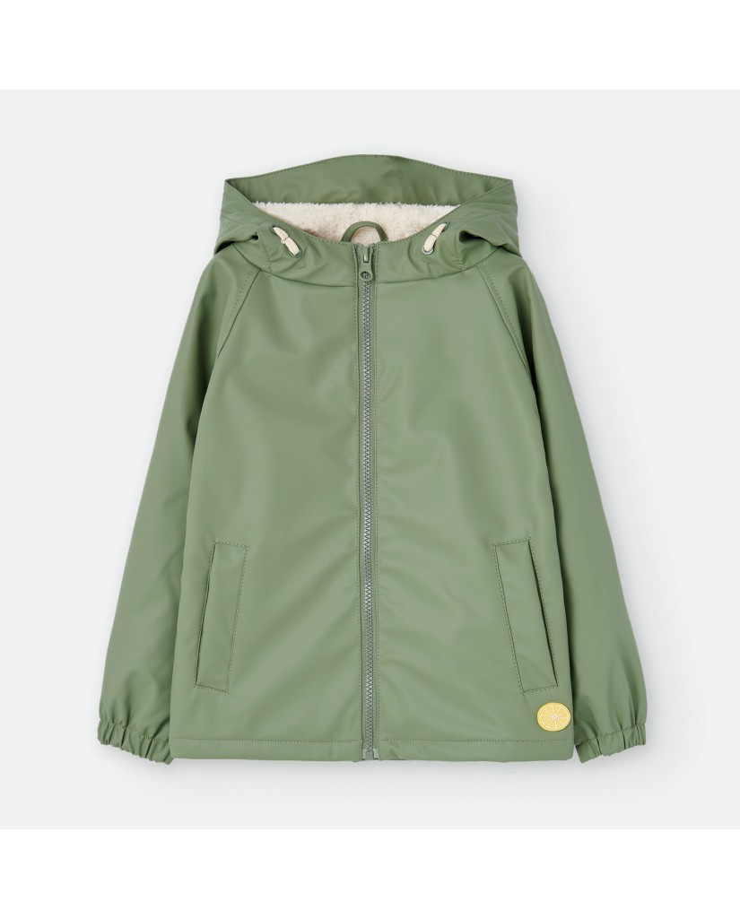 5611 CHAQUETA IMPERMEABLE VERDE LISO