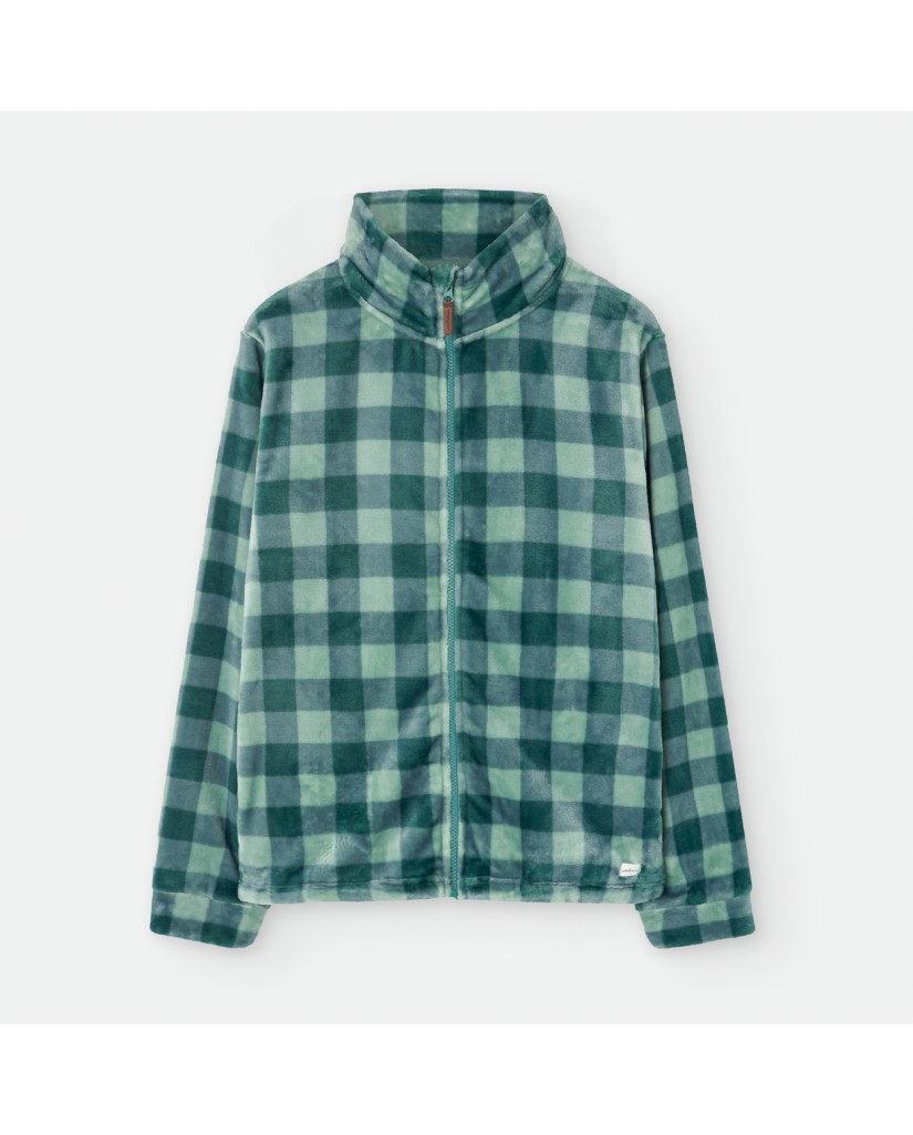6320 BATA CORTA INFANTIL CUADROS VERDE