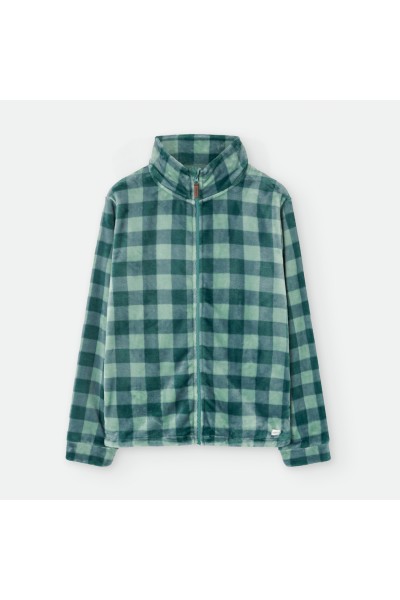 6320 BATA CORTA INFANTIL CUADROS VERDE