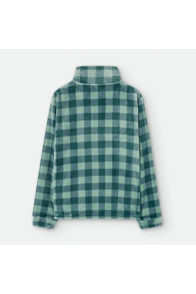 6320 BATA CORTA INFANTIL CUADROS VERDE