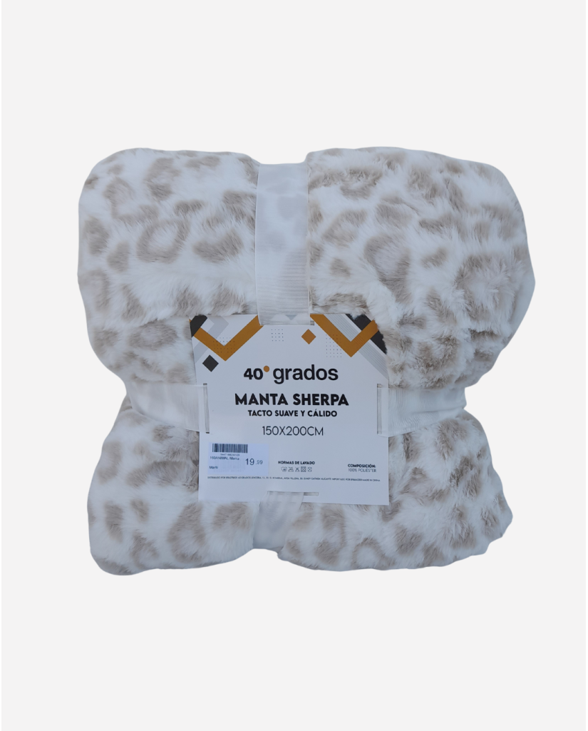 160ANIMAL Manta sherpa animal print 150X200cm 40 Grados