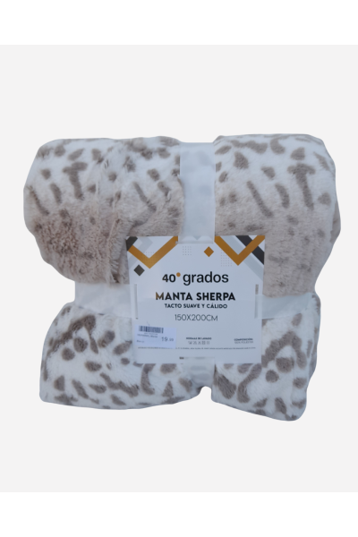 160ANIMAL Manta sherpa animal print 150X200cm 40 Grados