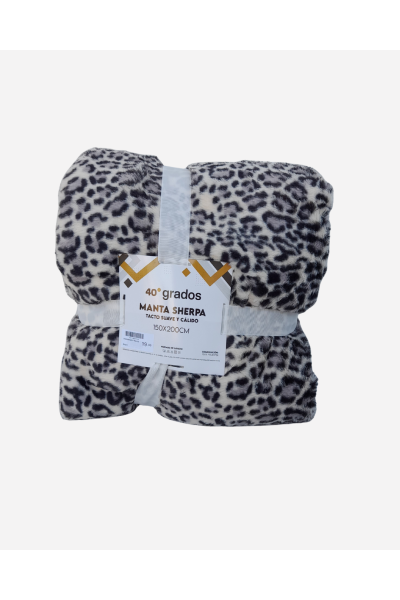 160ANIMAL Manta sherpa animal print 150X200cm 40 Grados