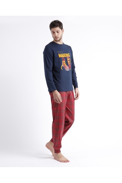 60317-110 PIJAMA HOMBRE MANGA LARGA KEEP WALKING