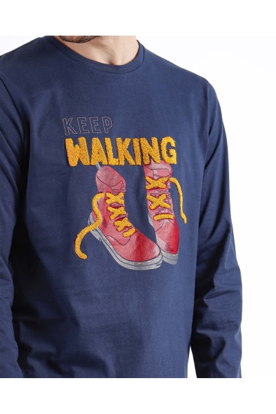 60317-110 PIJAMA HOMBRE MANGA LARGA KEEP WALKING