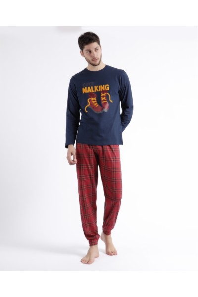 60317-110 PIJAMA HOMBRE MANGA LARGA KEEP WALKING