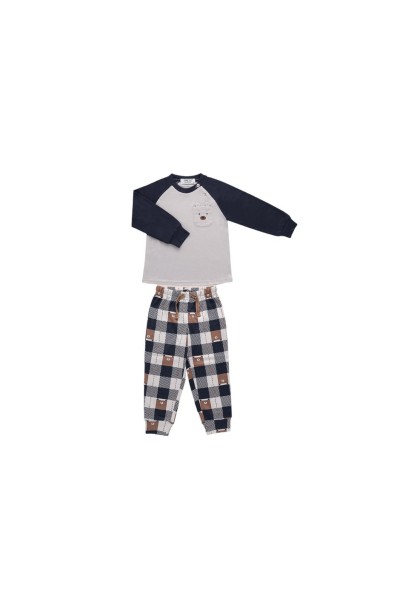 NO22522 PIJAMA NIÑO MANGA LARGA CUADROS