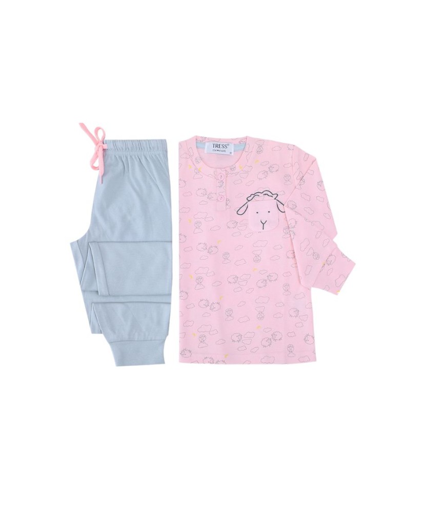NA22442 PIJAMA NIÑA MANGA LARGA OVEJA