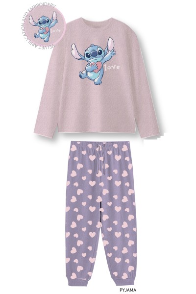 NW1463N Pijama mujer coralina Lilo&Stitch
