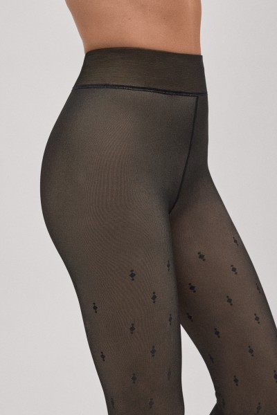 16636 PANTY TÉRMICO TRANSPARENTE ESTAMPADO 160 DEN