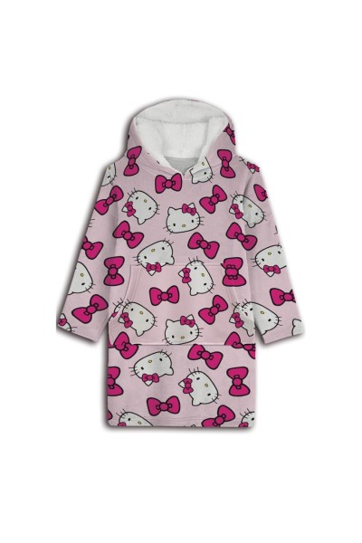 097HK-INFANTIL BATA MANTA OVERSIZE CORALINA HELLO KITTY