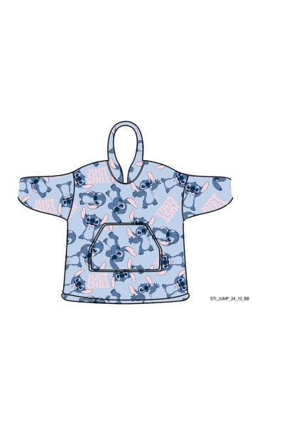 138STITCH-INFANTIL BATA MANTA OVERSIZE CORALINA STITCH