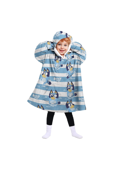 047BLU-INFANTIL BATA MANTA OVERSIZE CORALINA BLUEY