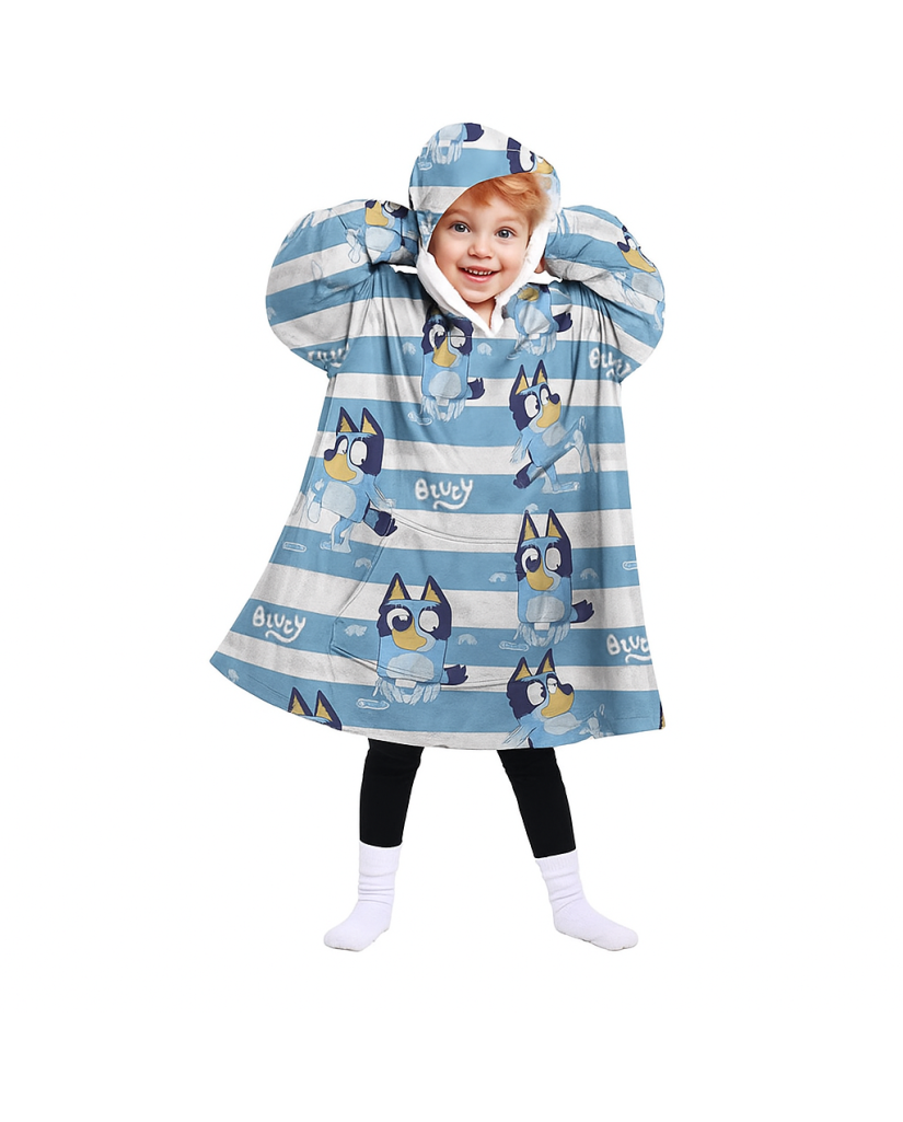 047BLU-INFANTIL BATA MANTA OVERSIZE CORALINA BLUEY