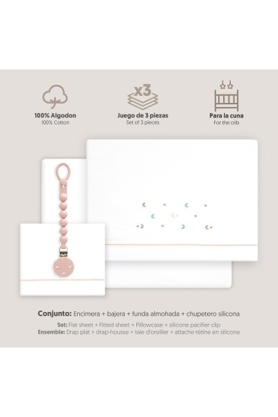3335 TRIPTICO CUNA ESTRELLA LUNA MULTICOLOR + BROCHE