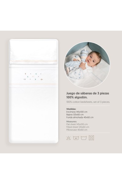 3335 TRIPTICO CUNA ESTRELLA LUNA MULTICOLOR + BROCHE