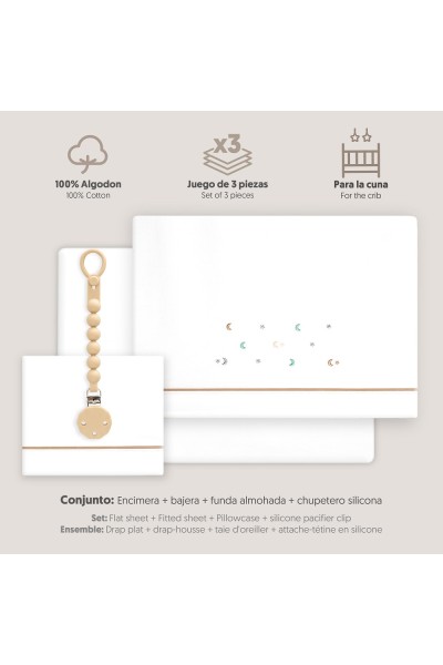 3335 TRIPTICO CUNA ESTRELLA LUNA MULTICOLOR + BROCHE