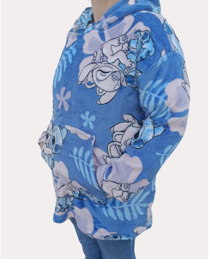 1291 Bata manta mujer Stitch azul New Import