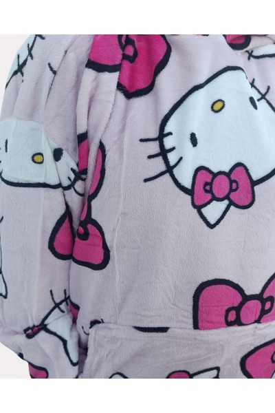 097HK-ADULTO BATA MANTA OVERSIZE CORALINA HELLO KITTY