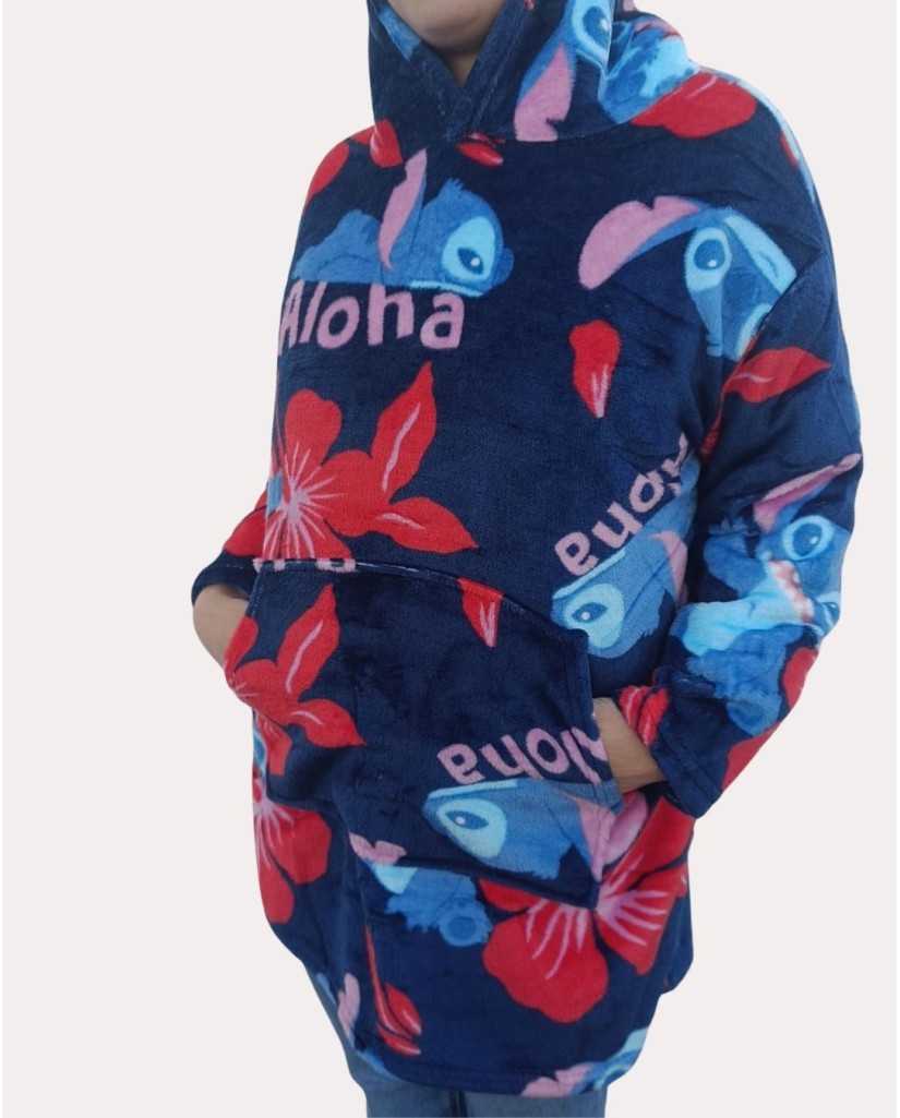 084STITCH-ADULTO BATA MANTA OVERSIZE CORALINA STITCH