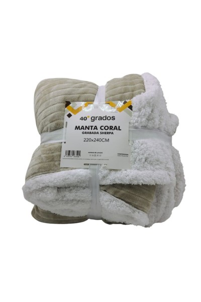 20LINEAS MANTA SHERPA CORALINA 40 GRADOS 160X210