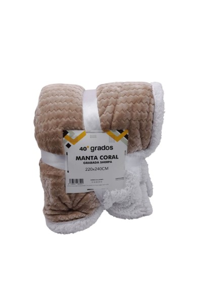 21ZIGZAG MANTA SHERPA CORALINA 40 GRADOS 160X210