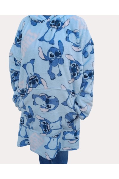138STITCH-INFANTIL BATA MANTA OVERSIZE CORALINA STITCH