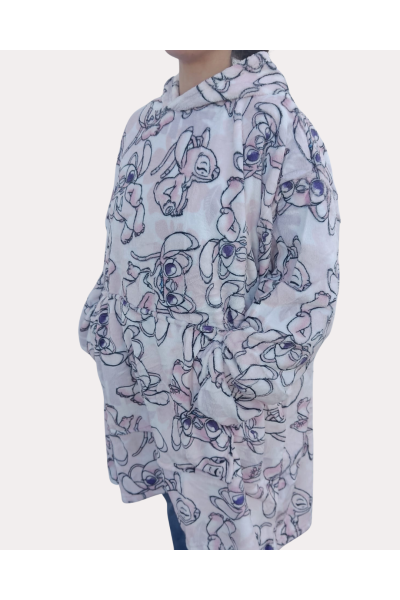 136STITCH-INFANTIL BATA MANTA OVERSIZE CORALINA STITCH