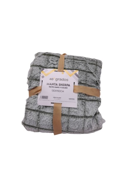CUADRADOS Manta Sherpa coral 40º