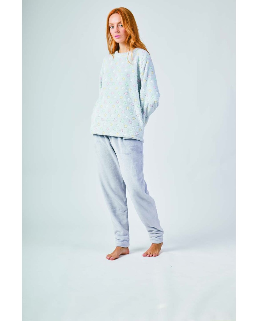 XJG_FP0211 Pijama mujer coralina estrellas