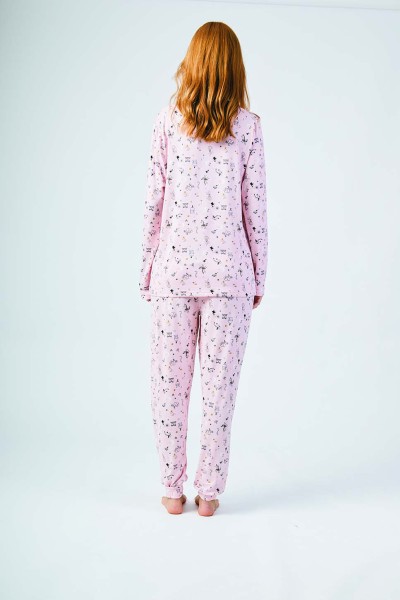 XJG_FP0317 Pijama mujer extra suave rosa estampado