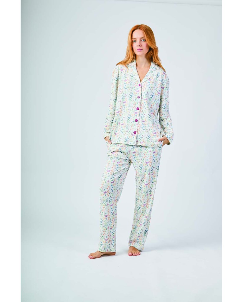 XJG_FP0400 Pijama mujer camisa flores