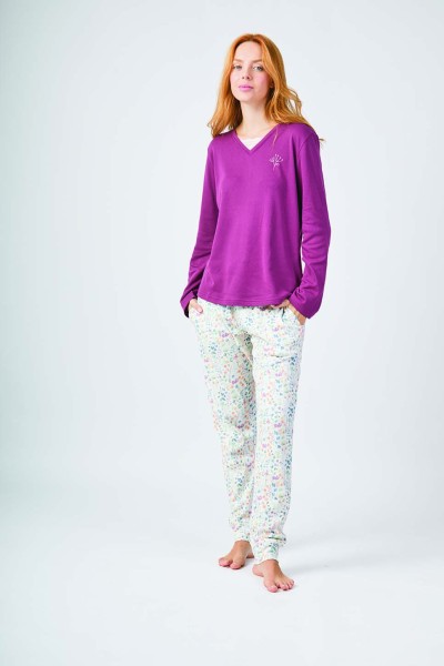 XJG_FP0401 Pijama mujer burdeos- Javier Golmar