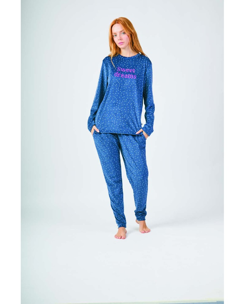 XJG_FP0905 Pijama terciopelo mujer sweet dreams