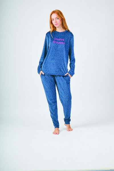 XJG_FP0905 Pijama terciopelo mujer sweet dreams