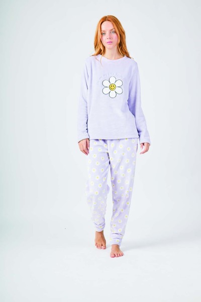 XJG_FP1010 Pijama coralina mujer margarita