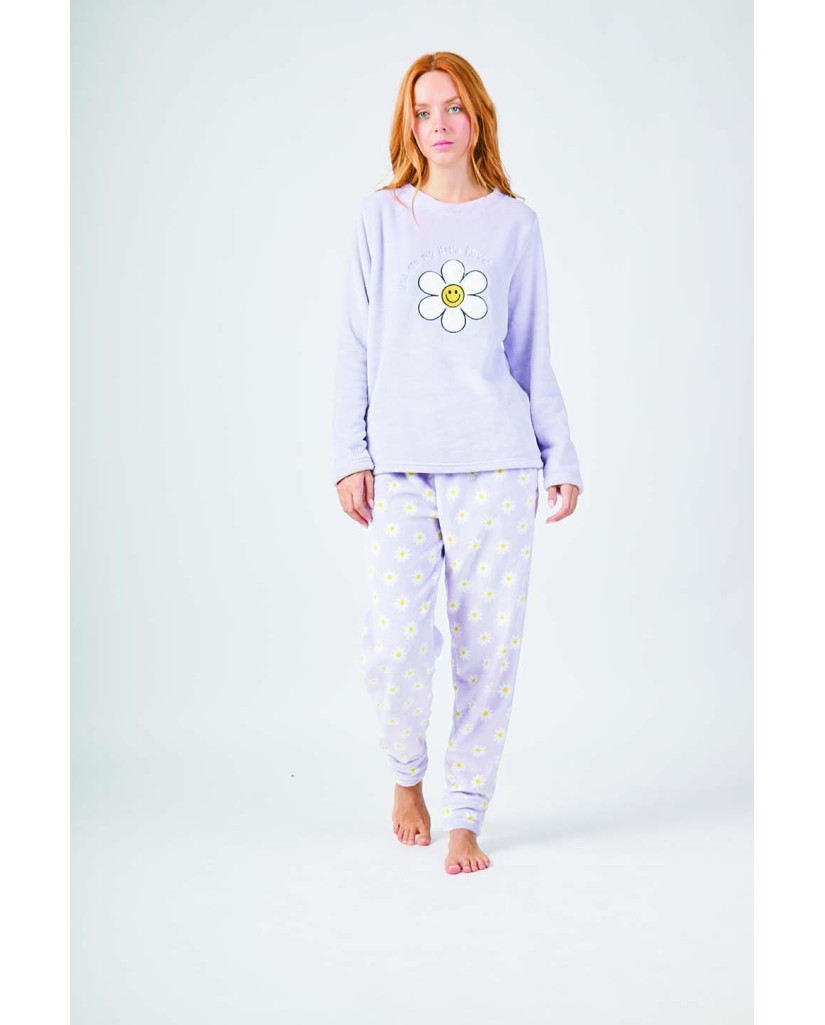XJG_FP1010 Pijama coralina mujer margarita